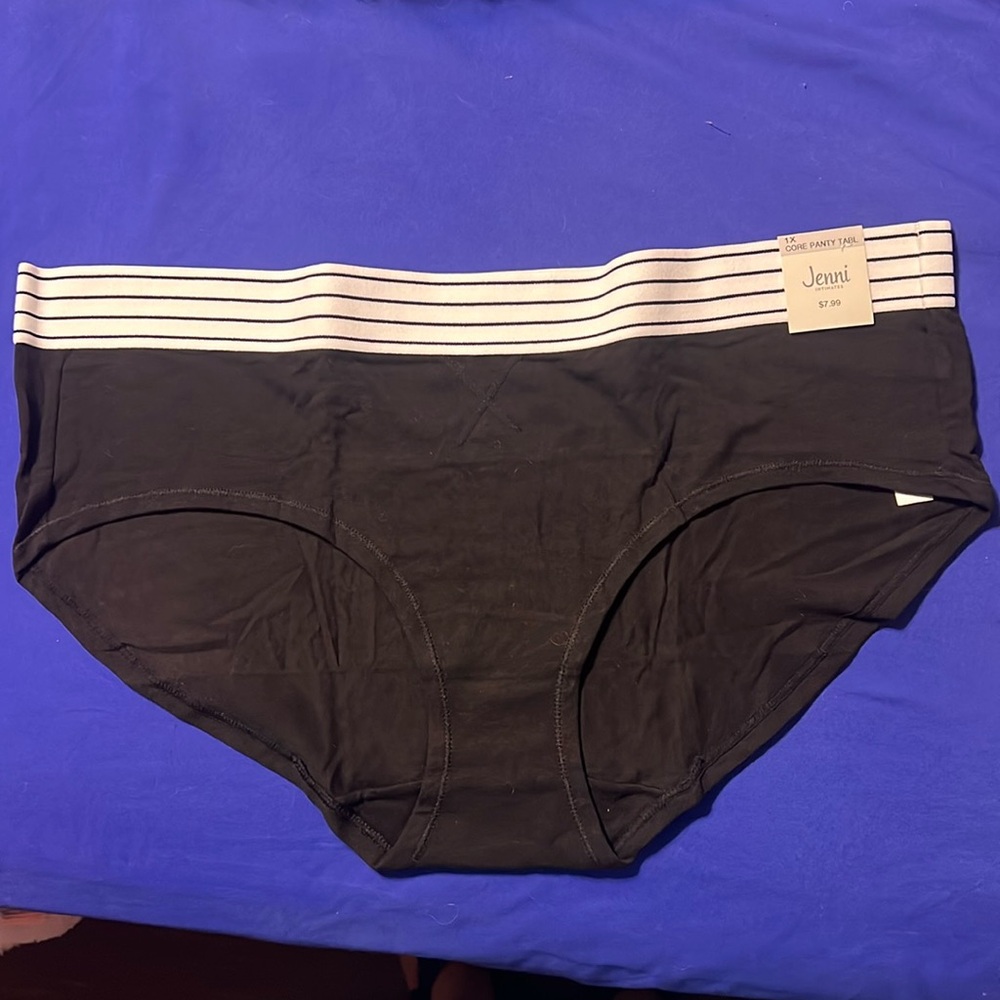 NWT JENNI INTIMATES black & white panty Size 1X